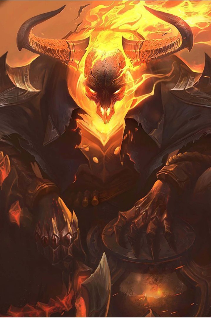 Póster Demonio Infernal de Fuego – Estilo...