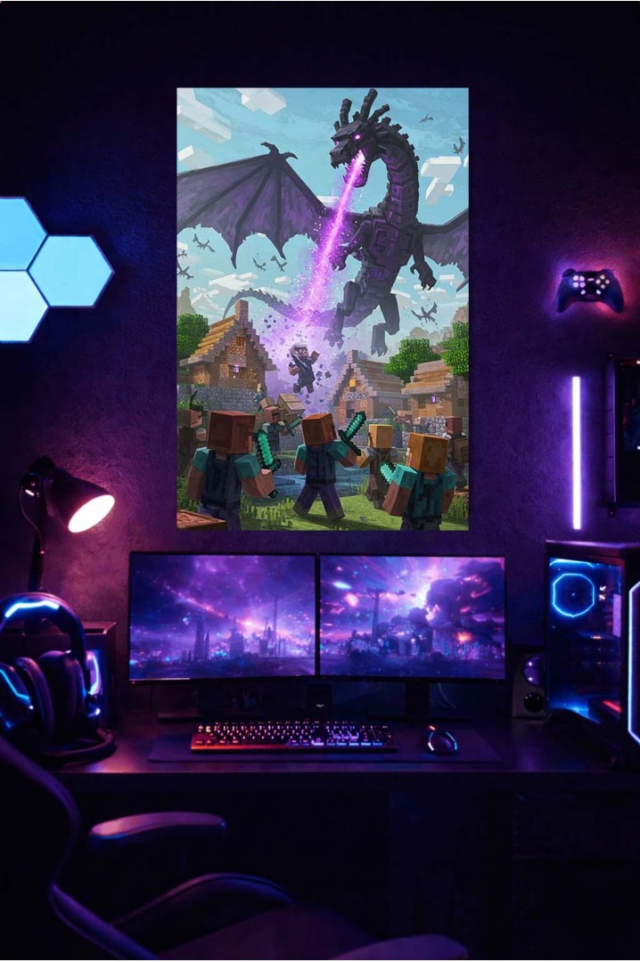 Póster Dragón del End – Minecraft