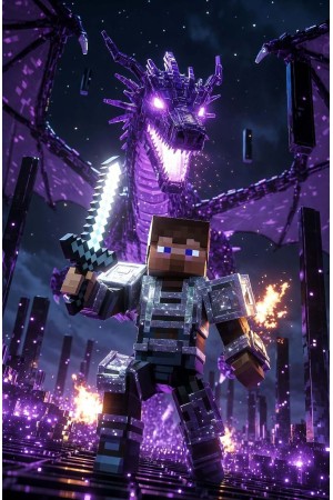 Póster Minecraft Dragón del...