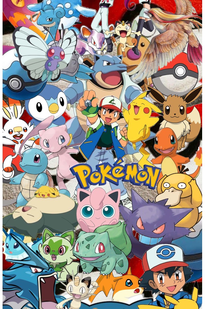 Póster Pokémon Kanto – Ash y Pokémon Clásicos