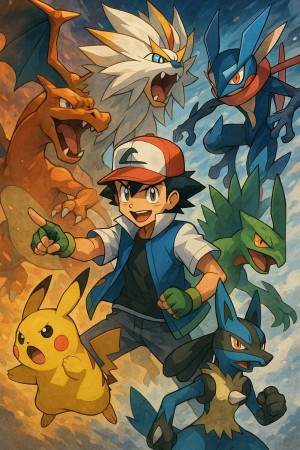 Póster Pokémon Ash con...