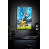 Póster Pokémon Ash con Pikachu – Escena en el Bosque