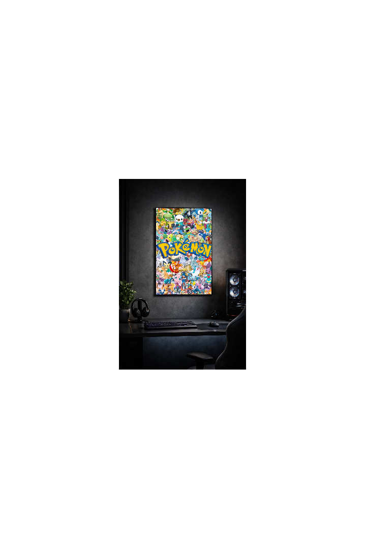 Mettaposter Pokémon Generaciones Completas en Metacrilato Premium con Brillo Efecto Cristal