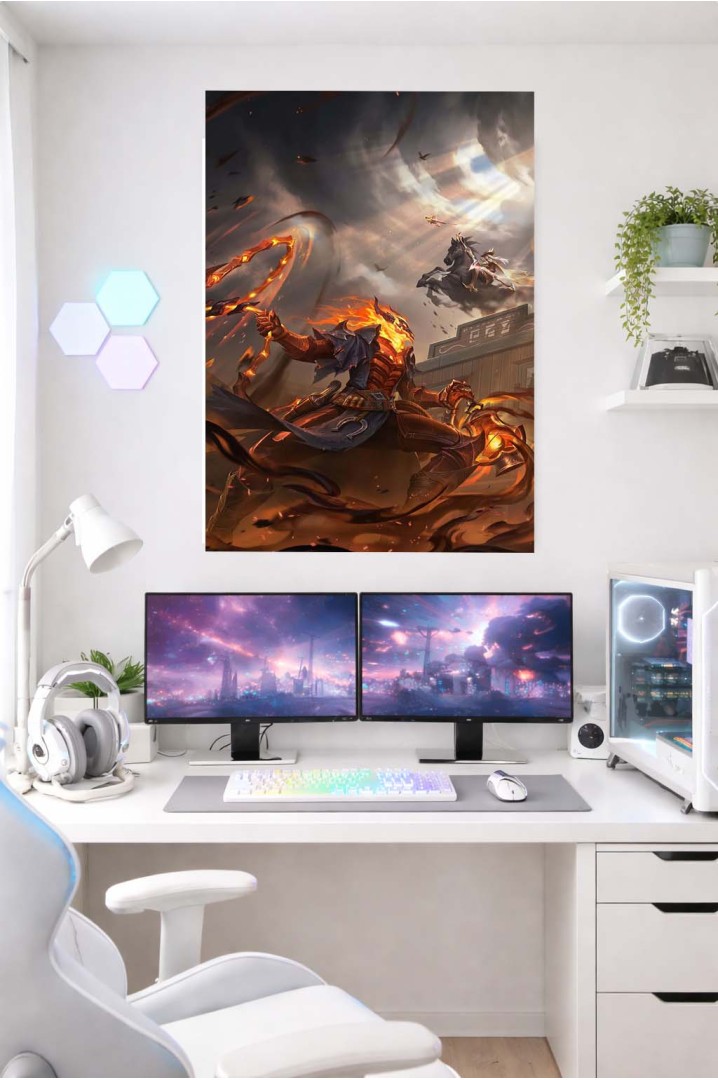 Mettaposter High Noon League of Legends – Diseño Infernal en Metacrilato Premium