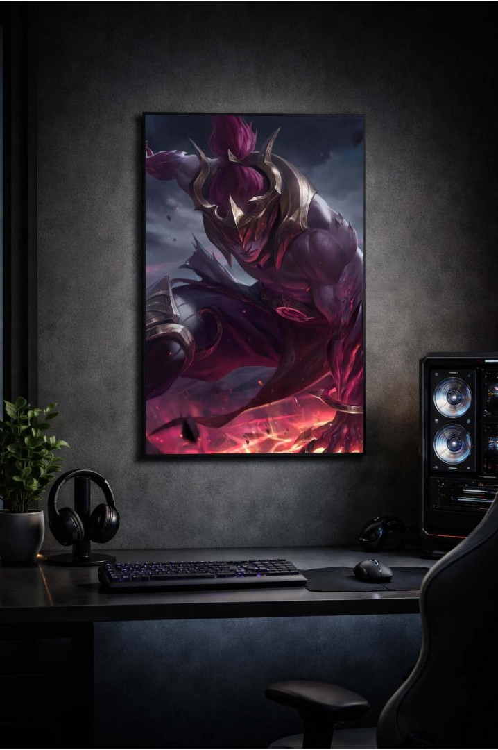 Mettaposter Guerrero Oscuro League of Legends – Diseño Épico en Metacrilato Premium