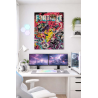Mettaposter Fortnite Marshmello – Diseño Fantasía Neon en Metacrilato Premium