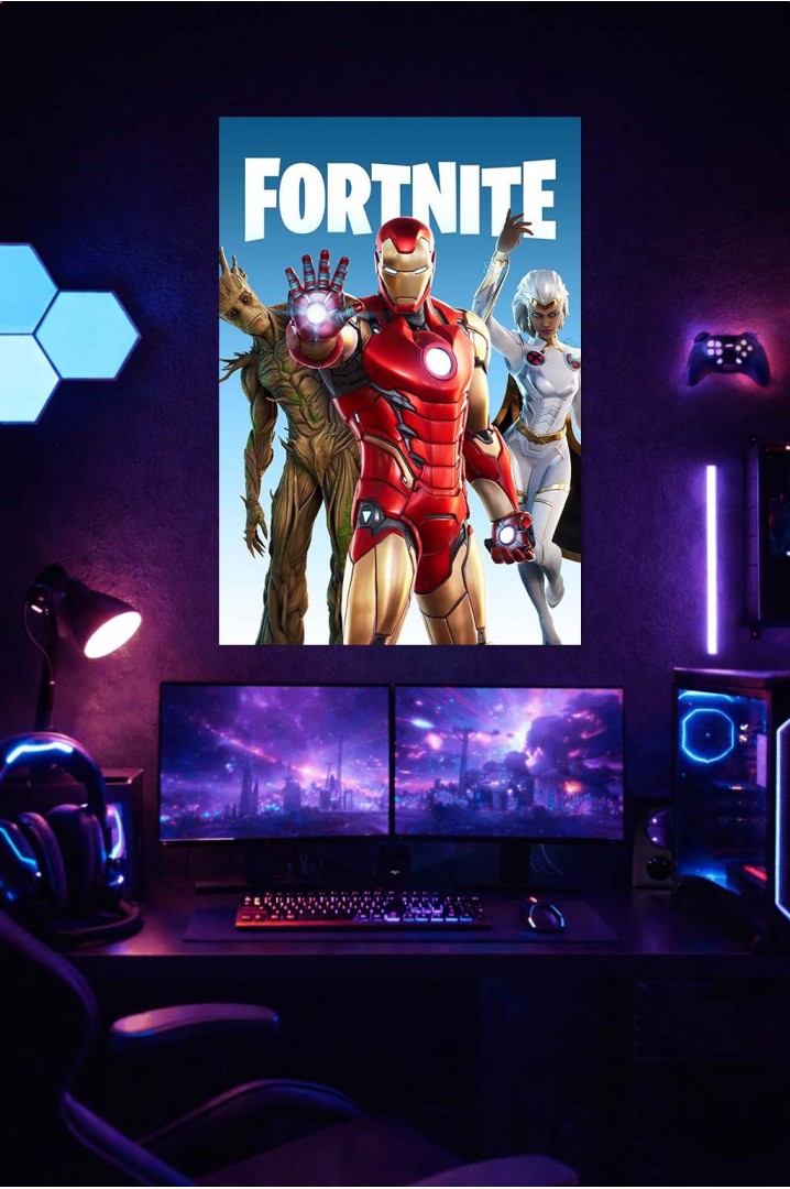 Mettaposter Fortnite Heroes Crossover – Diseño Épico en Metacrilato Premium