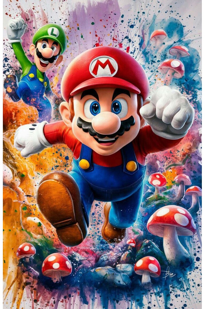 Mettaposter Super Mario Splash Art – Diseño...