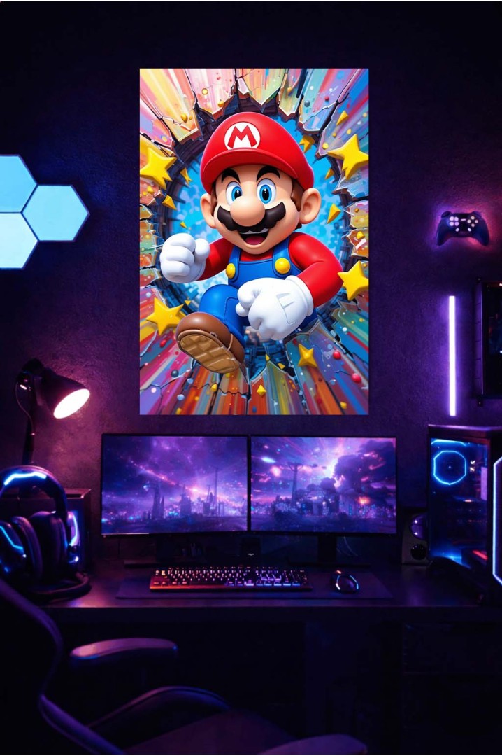 Mettaposter Super Mario Multiverse – Diseño Dinámico 3D en Metacrilato Premium
