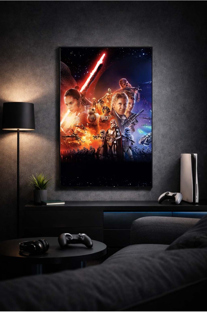 Mettaposter Star Wars The Last Jedi – Rey, Kylo Ren y la Resistencia en Metacrilato Premium
